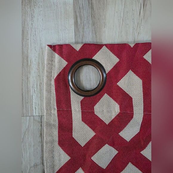 Red & Khaki Geometric Panel Set Of 4 35 X 88 - Picture 9 of 10